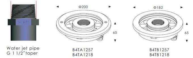 B4TB1257 B4TB1218 12 * 직경 직경을 가진 2W 중앙 방출 LED 수영장 분수 조명. 182mm 전면 커버 IP68 방수 1