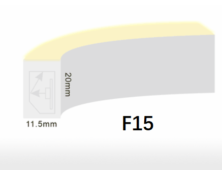 F15 F21 DMX 네온 LED 스트립 조명 조정 가능한 평면/돔형 모양 9W/미터 CRI80 IP68 방수 0